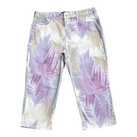 GLORIA VANDERBILT Womens Size 16 Sadie Capri Tropical Cropped Jeans 20" Inseam - Picture 1 of 7